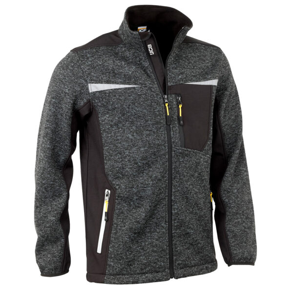 JCB TRADE ESSINGTON II FULL ZIP GREY KNITTED JUMPER