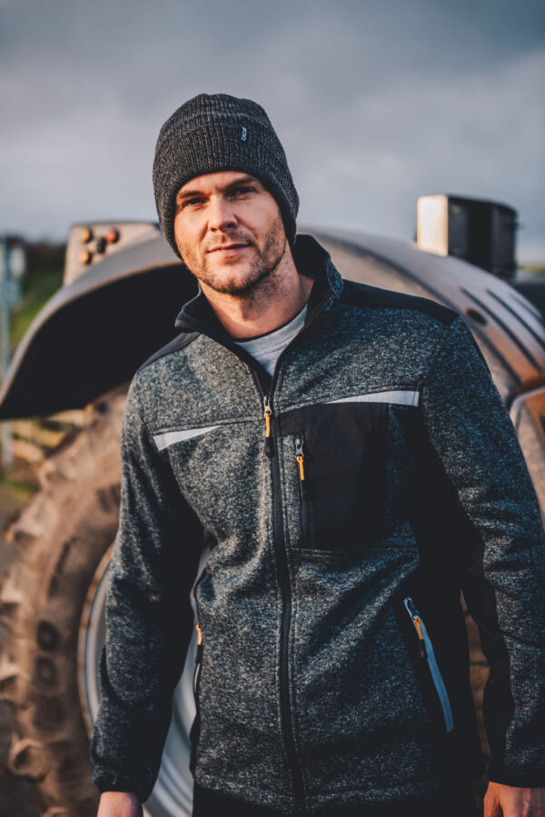 JCB TRADE ESSINGTON II FULL ZIP GREY KNITTED JUMPER - Afbeelding 2