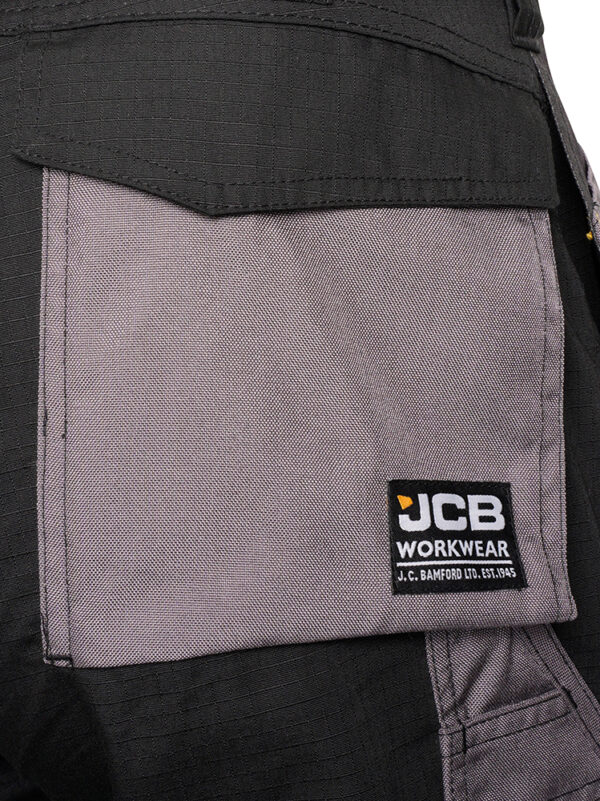 JCB TRADE PLUS BLACK/GREY RIP STOP BROEK - Afbeelding 5