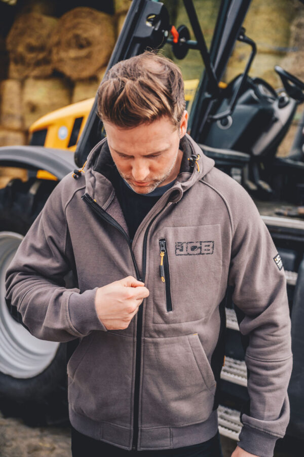 JCB TRADE ZIP THRU HOODIE GREY - Afbeelding 10